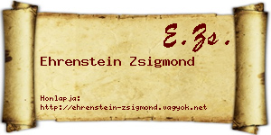 Ehrenstein Zsigmond névjegykártya