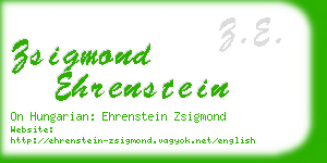 zsigmond ehrenstein business card
